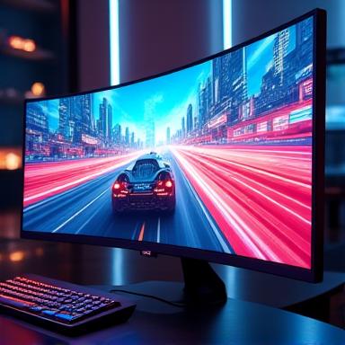 Monitor gaming curvo ad alta frequenza di aggiornamento